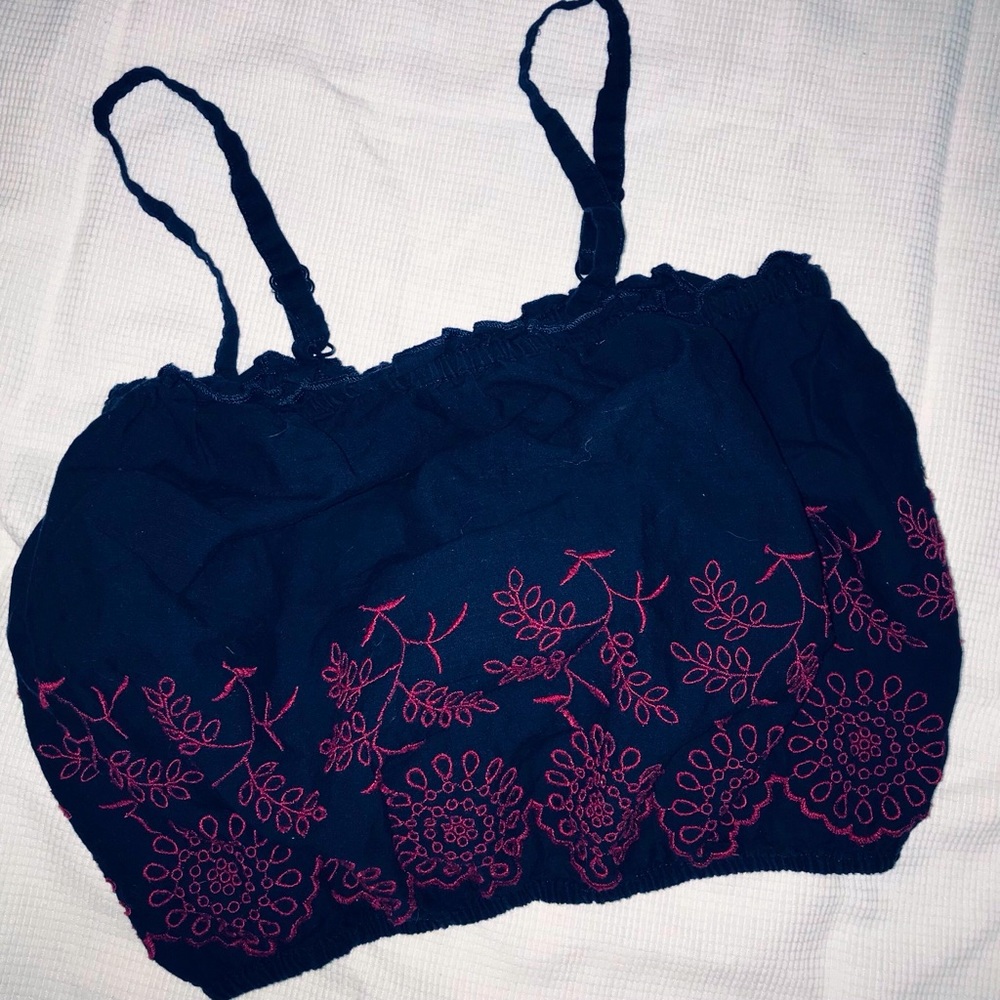 Embroidered Crop Top